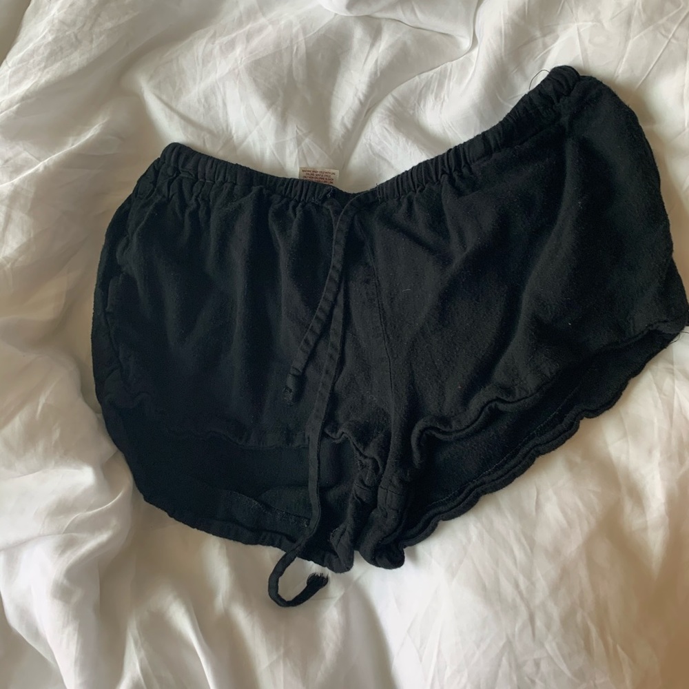 black fabric shorts